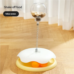 Interactive Cat Toy Food Dispenser Ball with Feather Teaser Stick Fun Play Wheel for Kittens - PeticaDeals