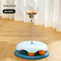 Interactive Cat Toy Food Dispenser Ball with Feather Teaser Stick Fun Play Wheel for Kittens - PeticaDeals