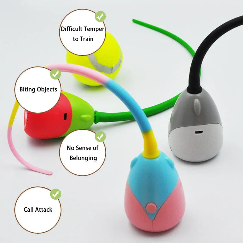 Interactive Cat Toy USB Electric Intelligent Rolling Ball Toy Cats Pet Silicone Automatic Rotate Mouse - PeticaDeals