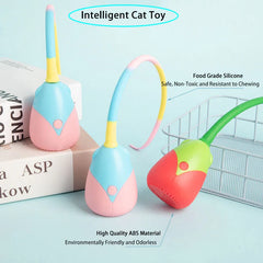 Interactive Cat Toy USB Electric Intelligent Rolling Ball Toy Cats Pet Silicone Automatic Rotate Mouse - PeticaDeals