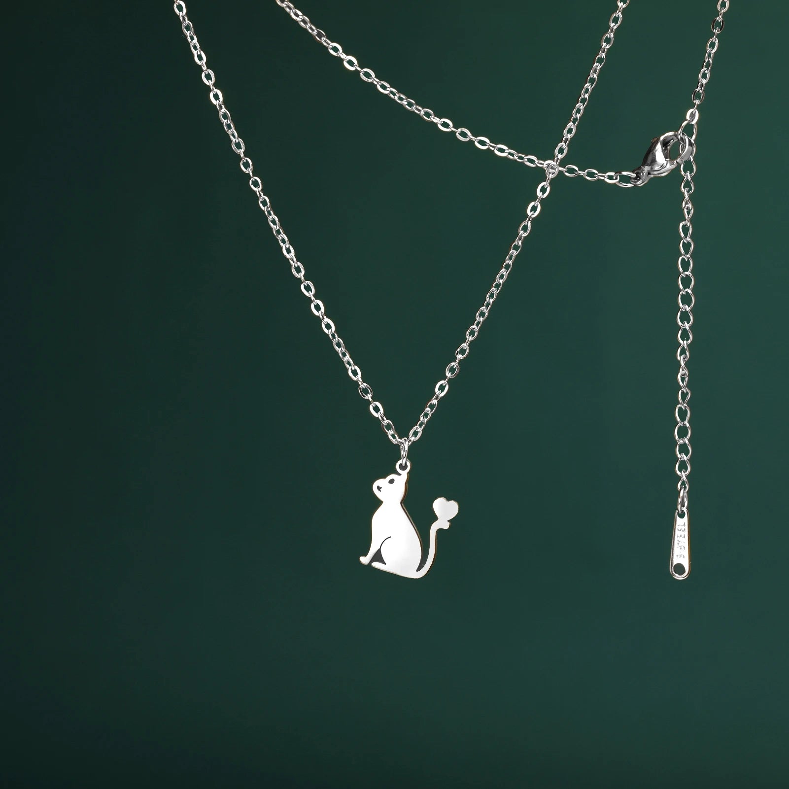 Kitten Cat Necklace For Women Men Stainless Steel Kawaii Cute - PeticaDeals