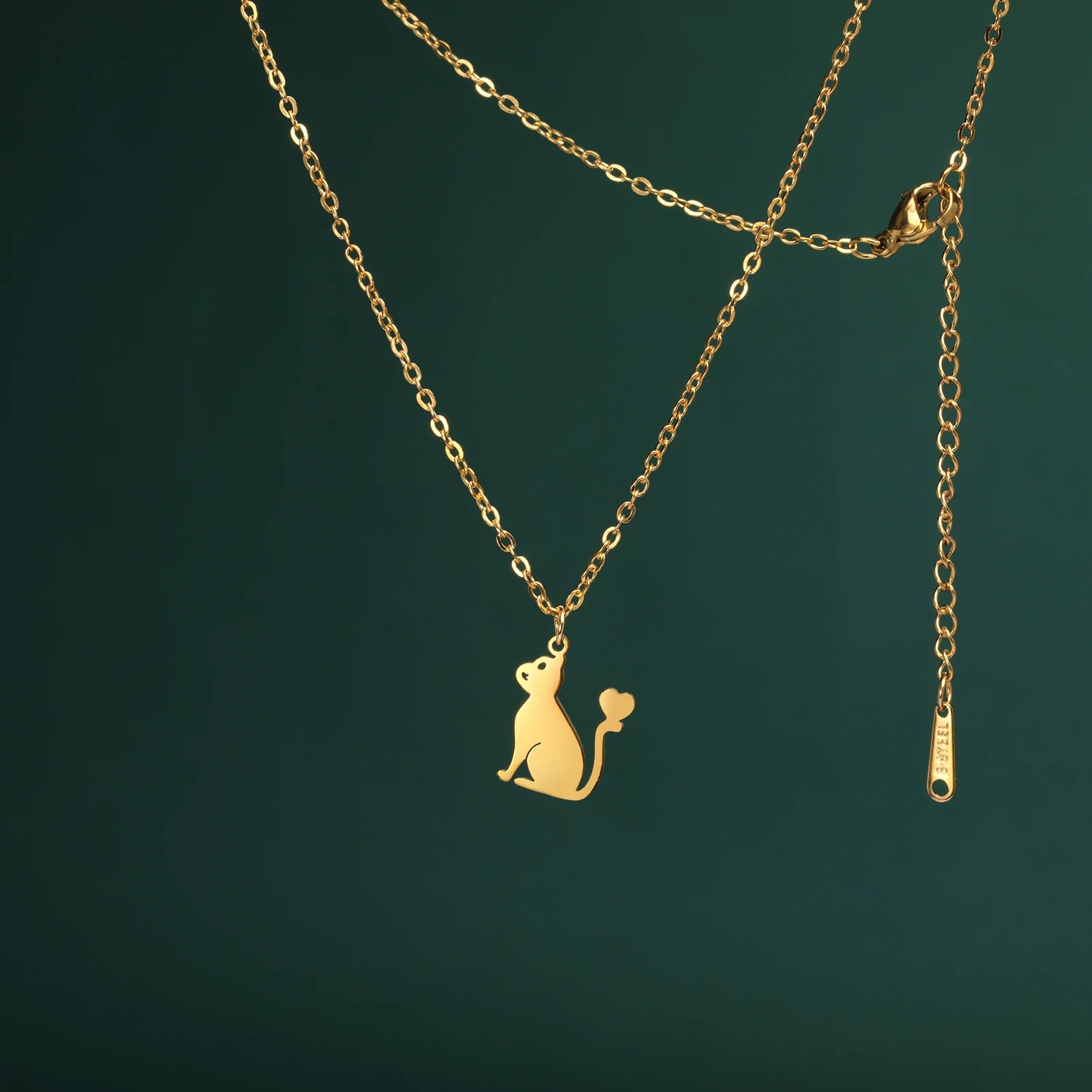 Kitten Cat Necklace For Women Men Stainless Steel Kawaii Cute - PeticaDeals
