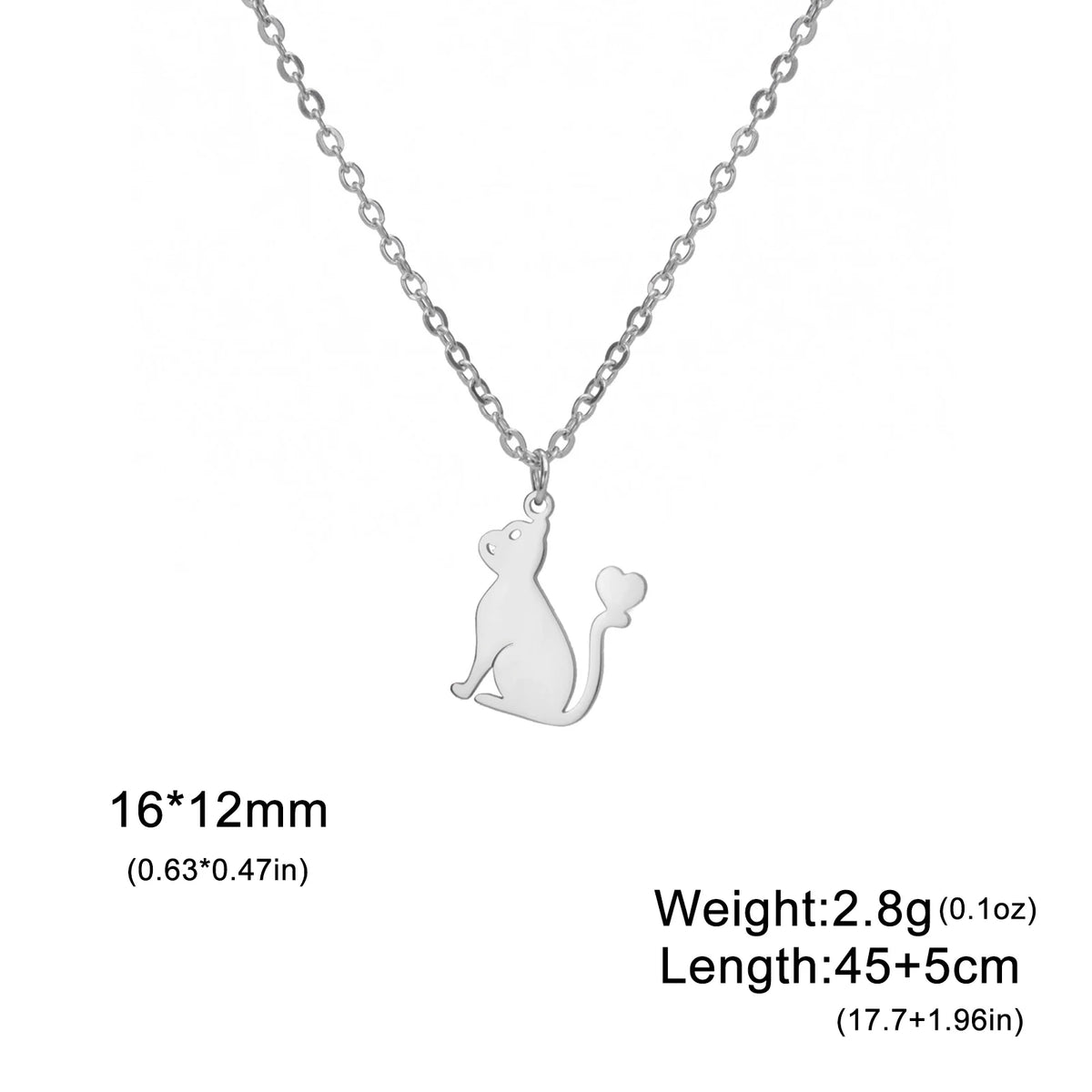 Kitten Cat Necklace For Women Men Stainless Steel Kawaii Cute - PeticaDeals