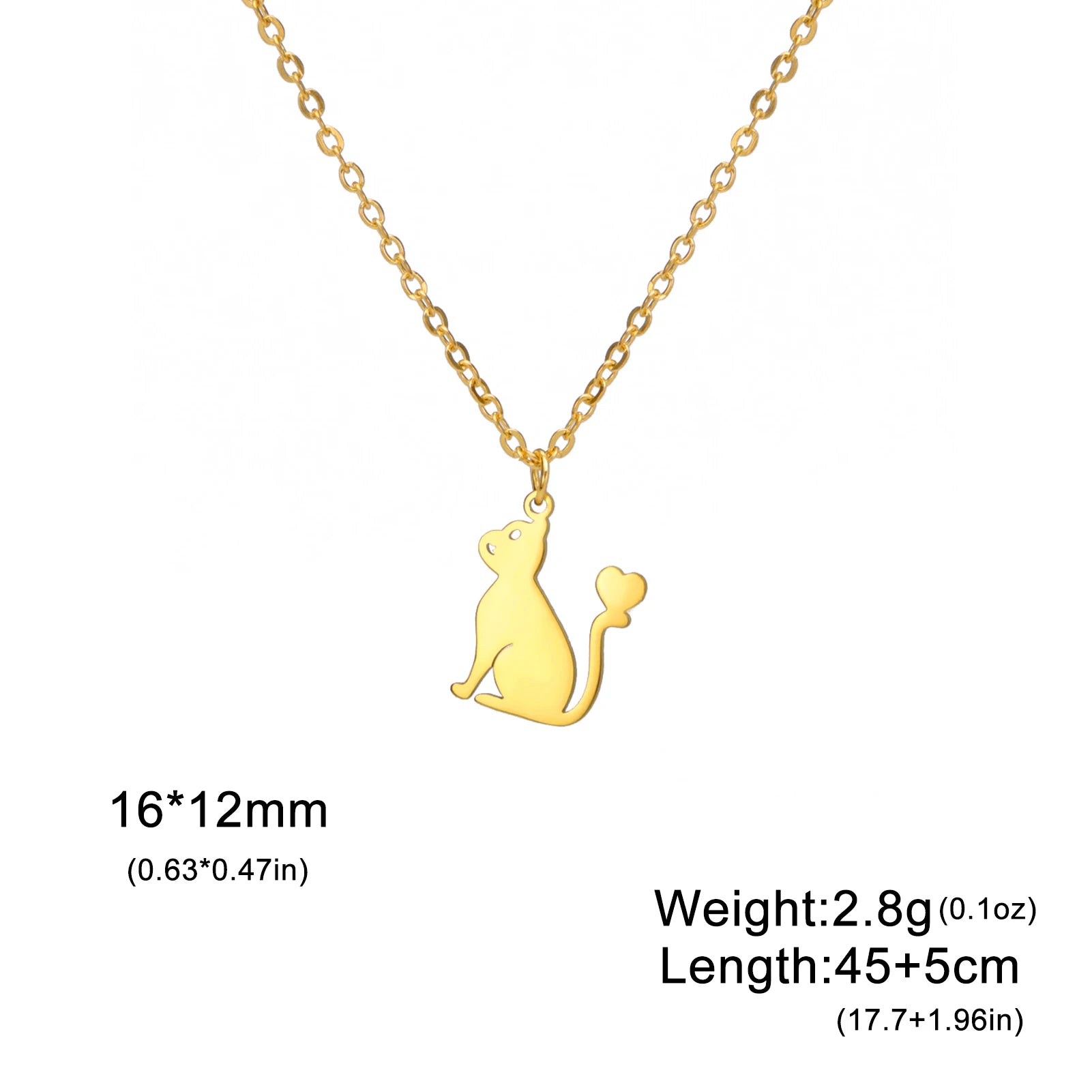Kitten Cat Necklace For Women Men Stainless Steel Kawaii Cute - PeticaDeals