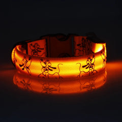 LED Dog Collar Light Night Safety Nylon - PeticaDeals