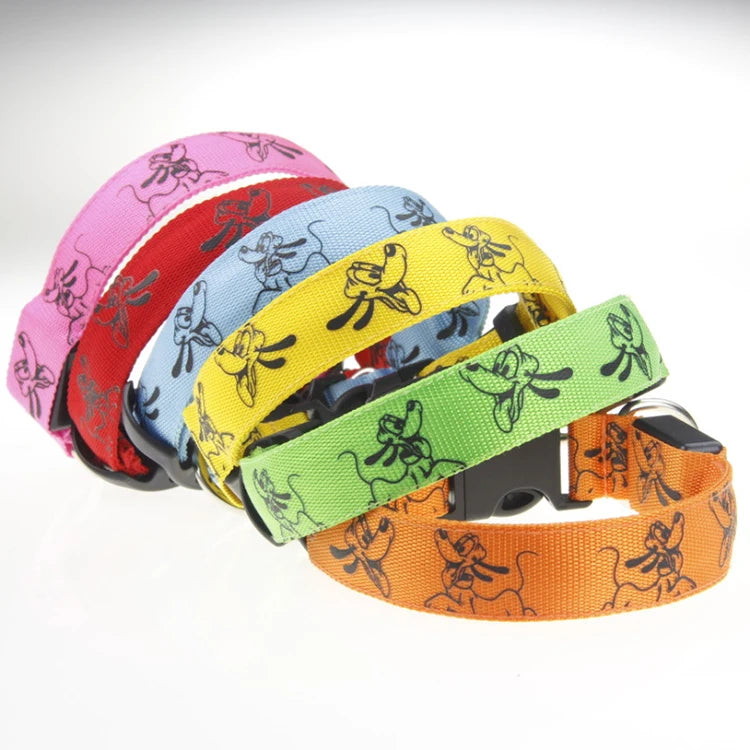 LED Dog Collar Light Night Safety Nylon - PeticaDeals