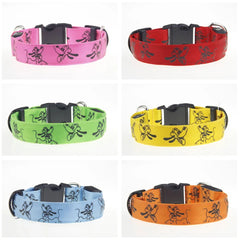 LED Dog Collar Light Night Safety Nylon - PeticaDeals