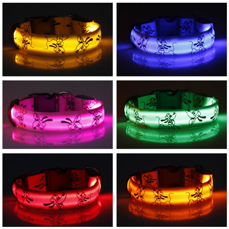 LED Dog Collar Light Night Safety Nylon - PeticaDeals