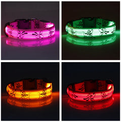 LED Dog Collar Light Night Safety Nylon - PeticaDeals