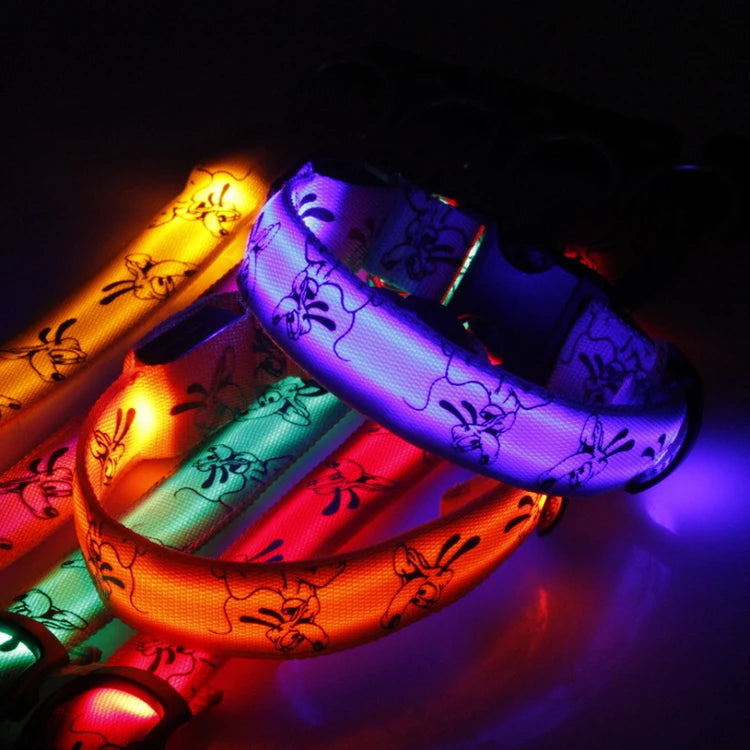 LED Dog Collar Light Night Safety Nylon - PeticaDeals