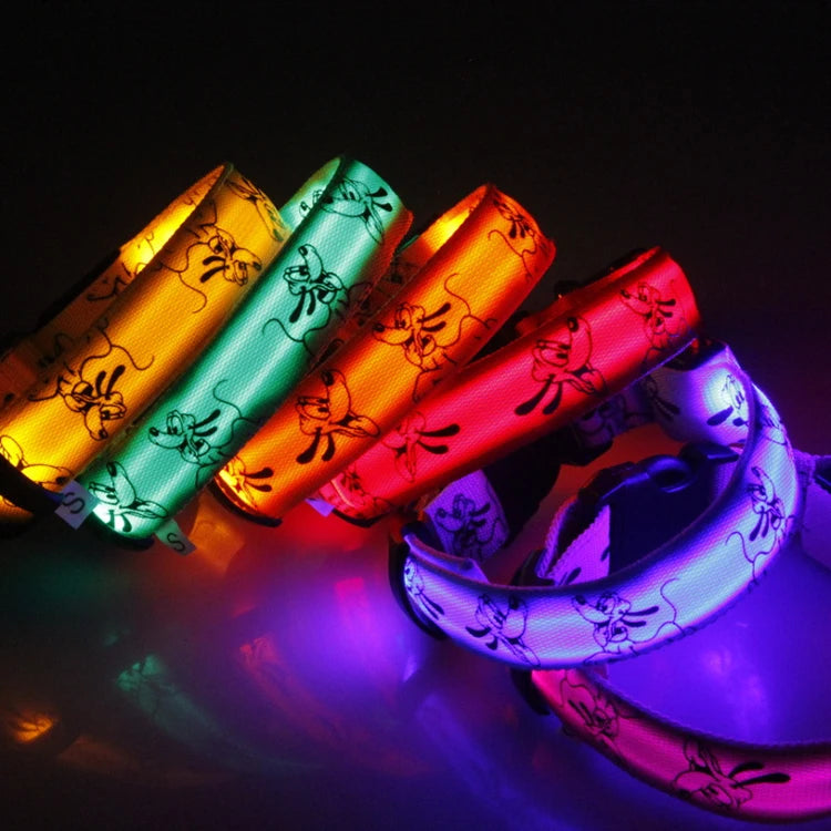LED Dog Collar Light Night Safety Nylon - PeticaDeals