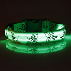LED Dog Collar Light Night Safety Nylon - PeticaDeals