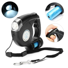 LED Dog Leash With Garbage Bag Automatic Pet Leash for Dog & Cat - PeticaDeals