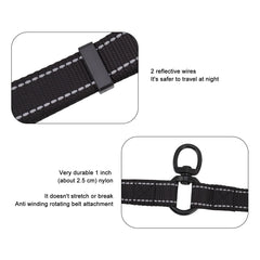 Leash Black Nylon 360 Degree Swivel Reflective Dual Dog Walking Leash For Dog Outdoor Activity - PeticaDeals