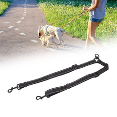 Leash Black Nylon 360 Degree Swivel Reflective Dual Dog Walking Leash For Dog Outdoor Activity - PeticaDeals