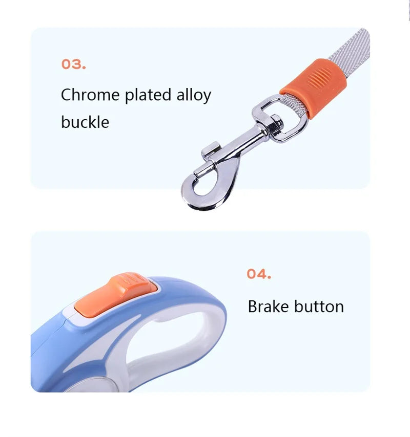 Leash Heavy Duty Dog Leash Retractable 3m - PeticaDeals