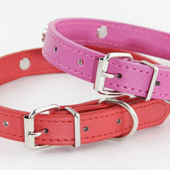 Leather Durable Pet Collars Paw - PeticaDeals