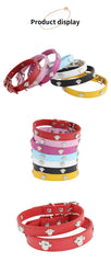 Leather Durable Pet Collars Paw - PeticaDeals
