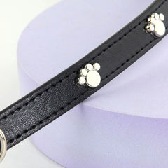 Leather Durable Pet Collars Paw - PeticaDeals