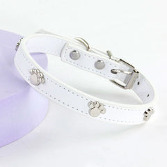 Leather Durable Pet Collars Paw - PeticaDeals