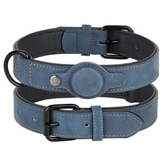 Leather Padded Collar GPS Tracker Holder Collar for Dog Soft - PeticaDeals