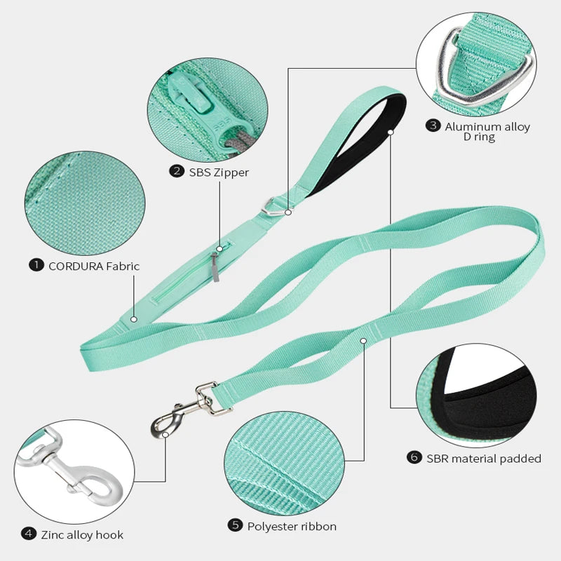 Lightweight Double Handle Dog Leash For Small Medium & Large - PeticaDeals