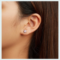 Lovely Pink Cute Pet Paw Studs Clips Girl Unique Jewelry - PeticaDeals