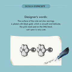 Lovely Pink Cute Pet Paw Studs Clips Girl Unique Jewelry - PeticaDeals