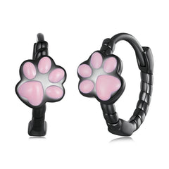 Lovely Pink Cute Pet Paw Studs Clips Girl Unique Jewelry - PeticaDeals