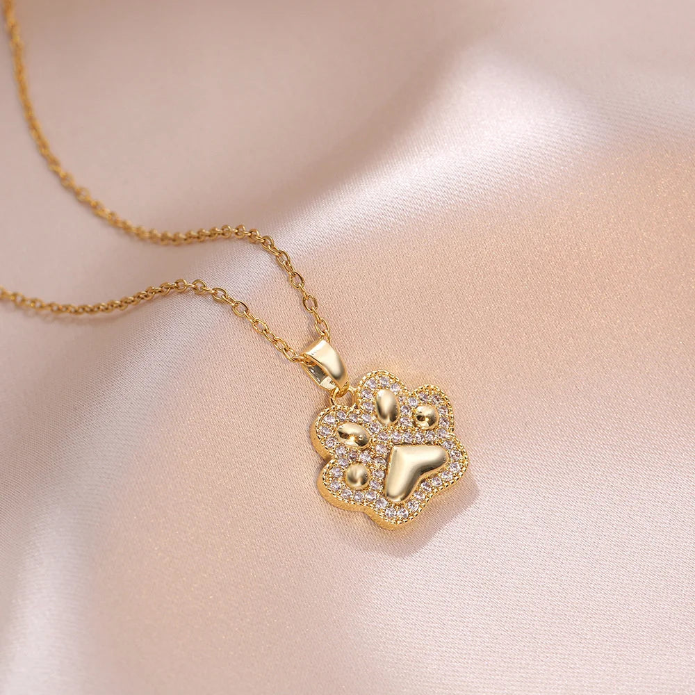 Luxury Female Crystal White Zircon Stone Dog Cat - PeticaDeals
