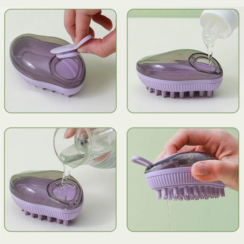 Mango Shaped Cat Dog Bathing Brush Dual Use of Dry and Wet Pet Grooming Combs - PeticaDeals