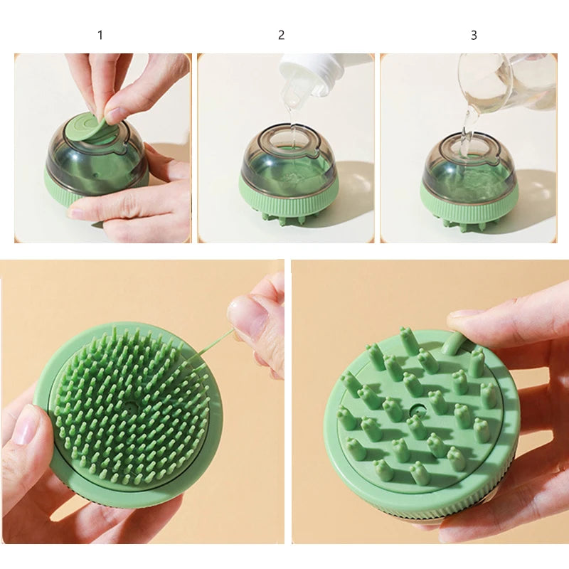 Mango Shaped Cat Dog Bathing Brush Dual Use of Dry and Wet Pet Grooming Combs - PeticaDeals