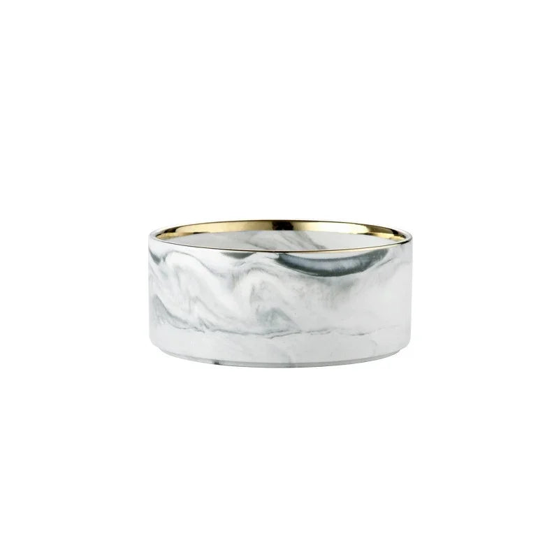 Marbling Cat Ceramics Bowl with Wood Stand - PeticaDeals