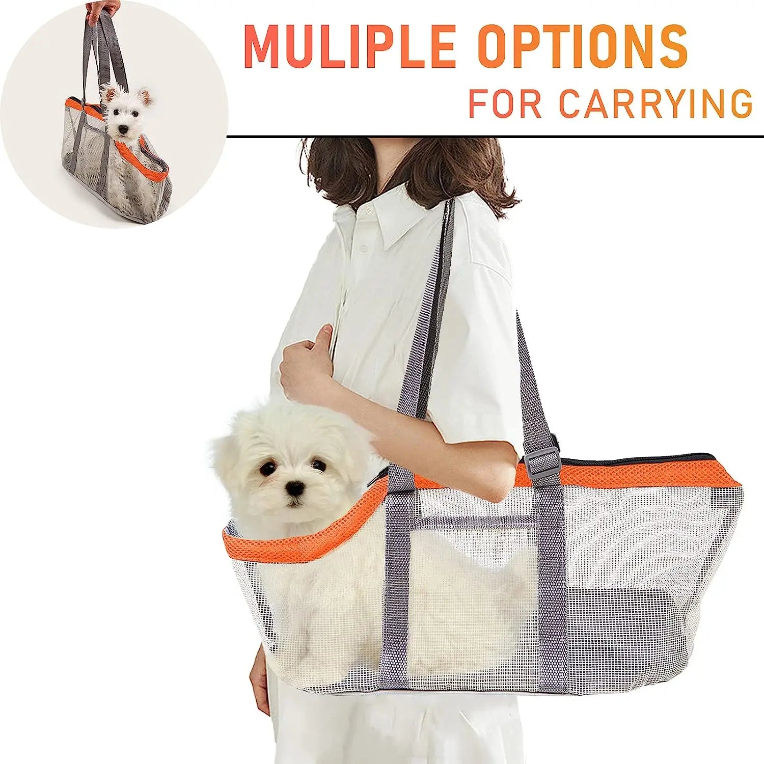 Mesh Foldable Carrier Handbag Purse for Small Dogs & Cat - PeticaDeals