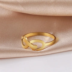 Minimalist Rings Dog Bone Paw Girls Gold Color Stainless Steel Ring Women's - PeticaDeals