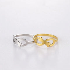 Minimalist Rings Dog Bone Paw Girls Gold Color Stainless Steel Ring Women's - PeticaDeals