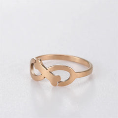 Minimalist Rings Dog Bone Paw Girls Gold Color Stainless Steel Ring Women's - PeticaDeals