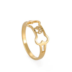 Minimalist Rings Dog Bone Paw Girls Gold Color Stainless Steel Ring Women's - PeticaDeals