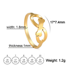 Minimalist Rings Dog Bone Paw Girls Gold Color Stainless Steel Ring Women's - PeticaDeals