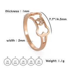 Minimalist Rings Dog Bone Paw Girls Gold Color Stainless Steel Ring Women's - PeticaDeals