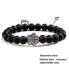 Nature Stone Elasticity Yoga Bead Bangle Pet Cat Paw Charm Women & Men - PeticaDeals