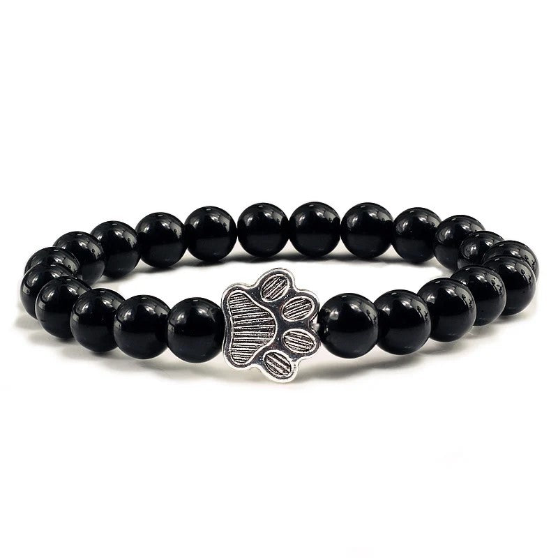 Nature Stone Elasticity Yoga Bead Bangle Pet Cat Paw Charm Women & Men - PeticaDeals
