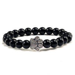 Nature Stone Elasticity Yoga Bead Bangle Pet Cat Paw Charm Women & Men - PeticaDeals