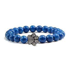 Nature Stone Elasticity Yoga Bead Bangle Pet Cat Paw Charm Women & Men - PeticaDeals