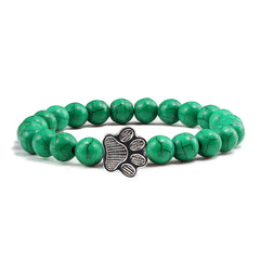Nature Stone Elasticity Yoga Bead Bangle Pet Cat Paw Charm Women & Men - PeticaDeals
