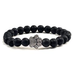 Nature Stone Elasticity Yoga Bead Bangle Pet Cat Paw Charm Women & Men - PeticaDeals