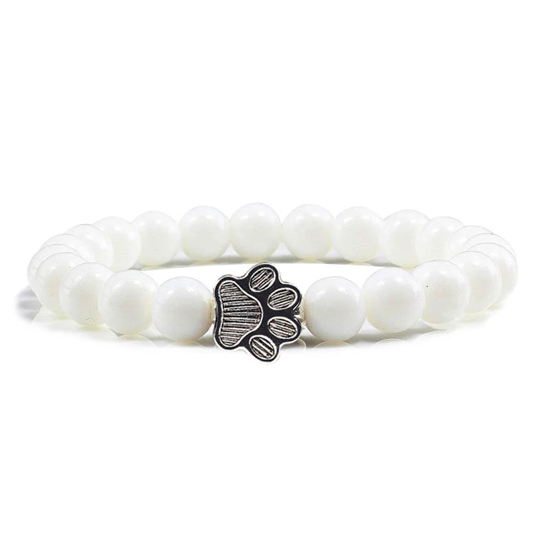Nature Stone Elasticity Yoga Bead Bangle Pet Cat Paw Charm Women & Men - PeticaDeals