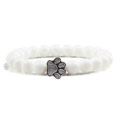 Nature Stone Elasticity Yoga Bead Bangle Pet Cat Paw Charm Women & Men - PeticaDeals