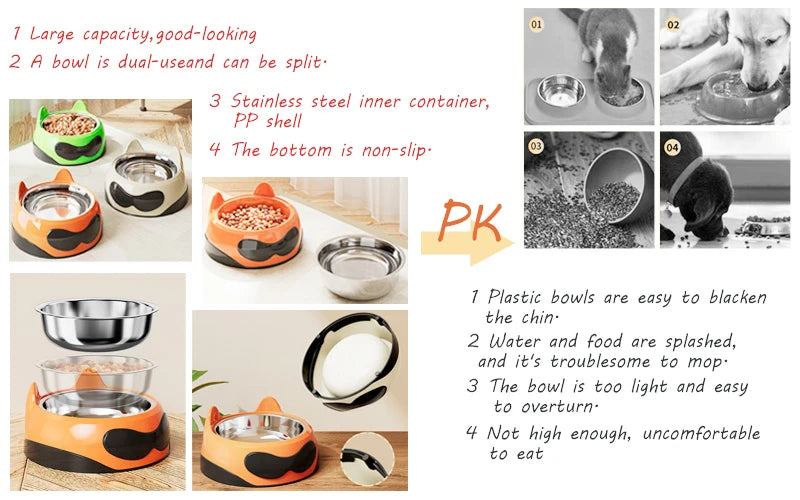 New Dog Bowls Beveled To Protect Neck Spine - PeticaDeals