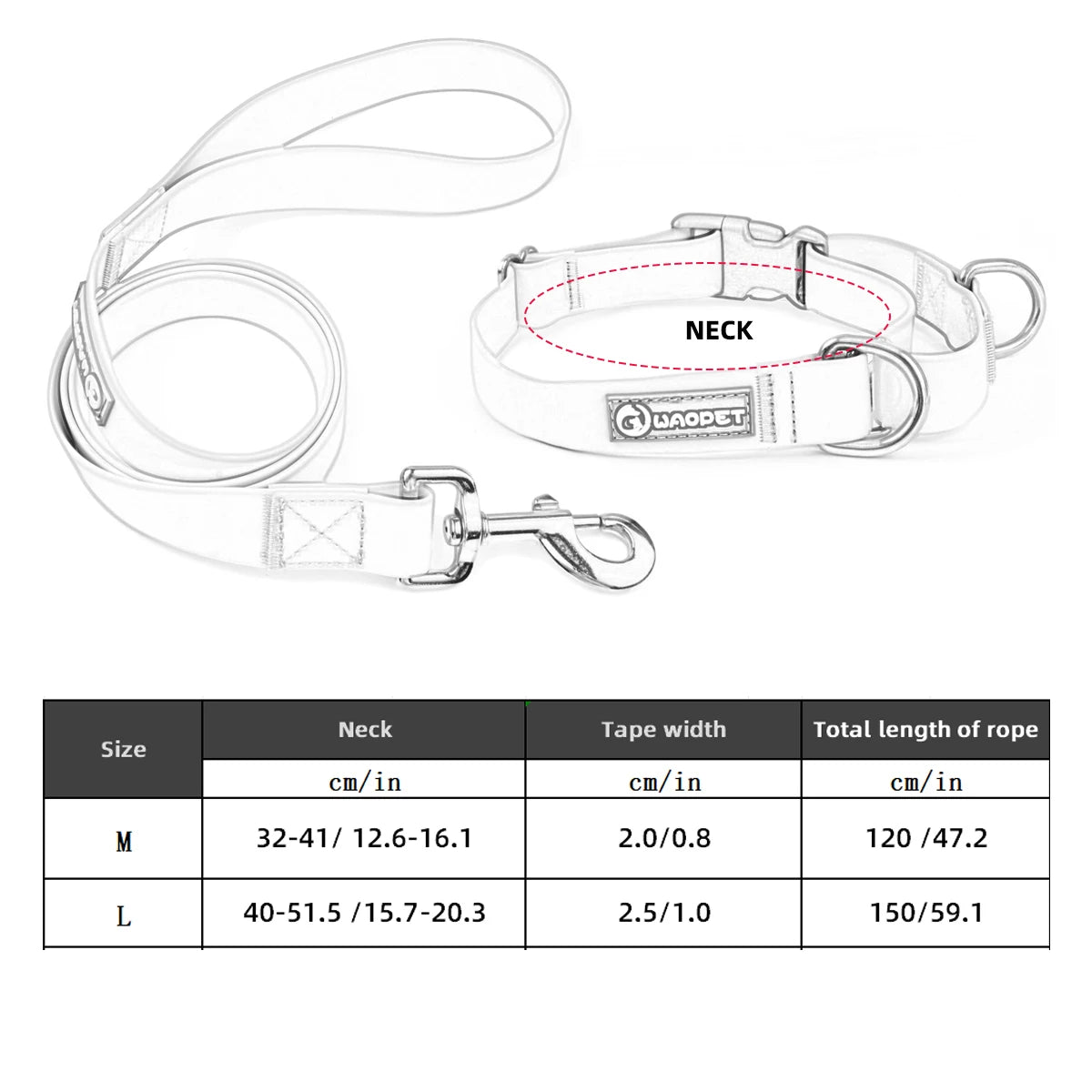 New Dog Leash And Collar Set Adjustable NO PULL PVC Anti-Water Easy Clean Dog Collars - PeticaDeals